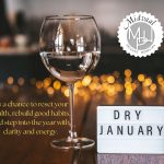 Smiling adult choosing water instead of wine as part of Dry January, promoting better health with Midvaal Private Hospital