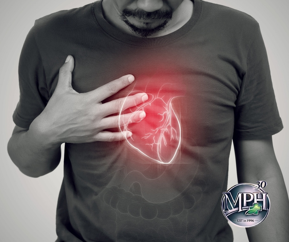 Patient discussing shortness of breath with a doctor during a heart and lung assessment
